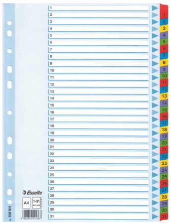 Poza cu SEPARATOARE INDEX CARTON 1-31 MYLAR ESSELTE