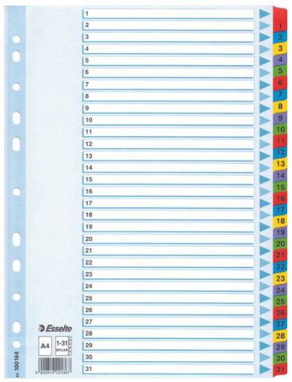 Poza cu SEPARATOARE INDEX CARTON 1-31 MYLAR ESSELTE