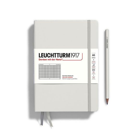 Poza cu CAIET A5 ARITMETICA COPERTA RIGIDA GRI DESCHIS LEUCHTTURM