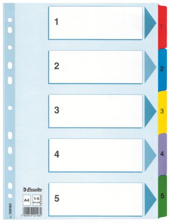 Poza cu SEPARATOARE INDEX CARTON 1-5 MYLAR ESSELTE