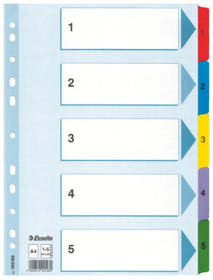 Poza cu SEPARATOARE INDEX CARTON 1-5 MYLAR ESSELTE