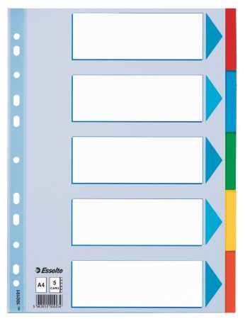 Poza cu SEPARATOARE INDEX CARTON 5 COLI STANDARD ESSELTE