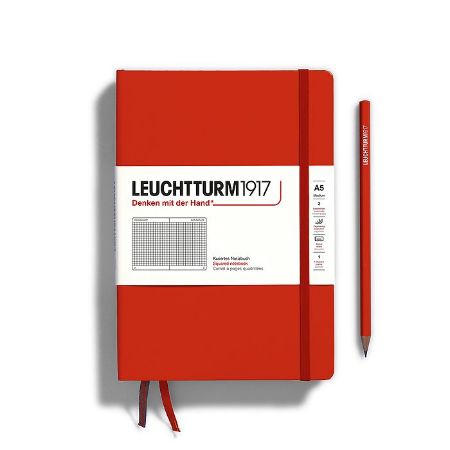 Poza cu CAIET A5 ARITMETICA COPERTA RIGIDA ROSU INCHIS LEUCHTTURM