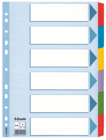 Poza cu SEPARATOARE INDEX CARTON 6 COLI  MYLAR ESSELTE
