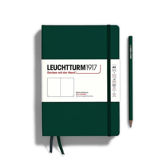 Poza cu CAIET A5 VELIN COPERTA RIGIDA VERDE PADURE LEUCHTTURM