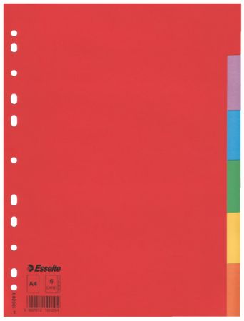 Poza cu SEPARATOARE INDEX CARTON 6 CULORI ECONOMY ESSELTE
