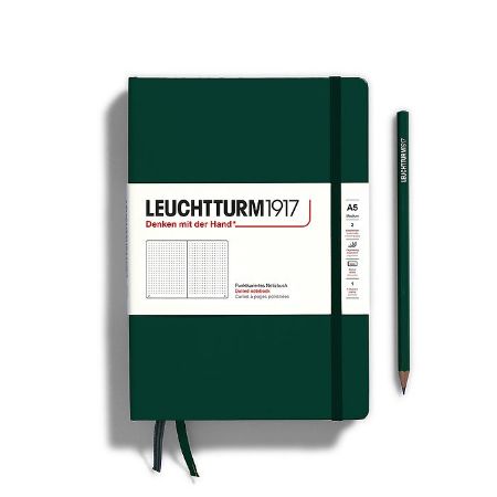 Poza cu CAIET A5 PUNCTAT COPERTA RIGIDA VERDE PADURE LEUCHTTURM