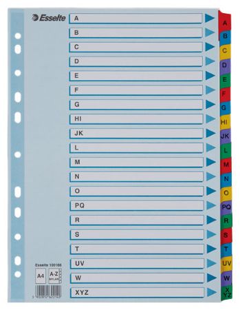 Poza cu SEPARATOARE INDEX CARTON A-Z MYLAR ESSELTE