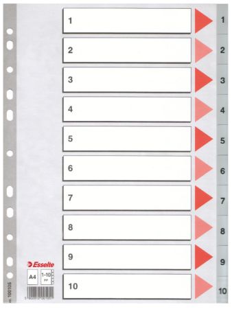 Poza cu SEPARATOARE INDEX PLASTIC 1-10 ESSELTE