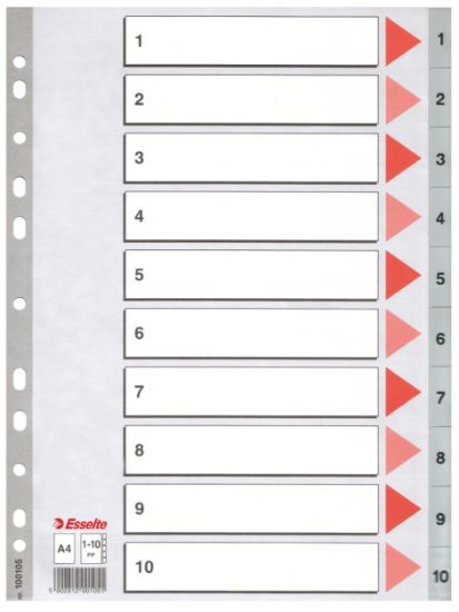 Poza cu SEPARATOARE INDEX PLASTIC 1-10 ESSELTE