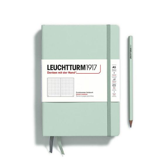 Poza cu CAIET A5 PUNCTAT COPERTA RIGIDA VERDE MENTA LEUCHTTURM