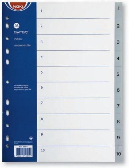 Poza cu SEPARATOARE INDEX PLASTIC 1-10 NOKI