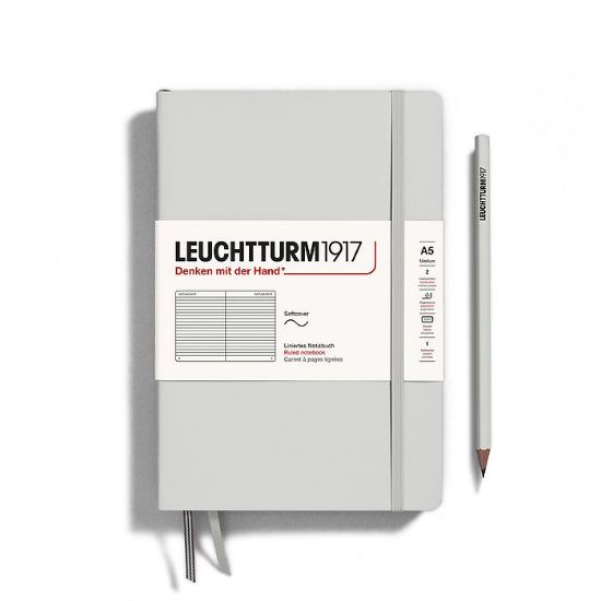 Poza cu CAIET A5 DICTANDO COPERTA FLEXIBILA GRI DESCHIS LEUCHTTURM