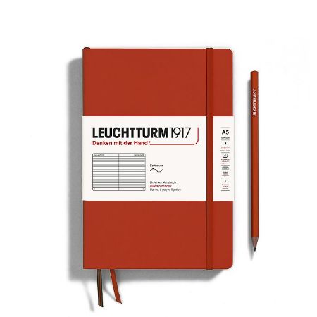 Poza cu CAIET A5 DICTANDO COPERTA FLEXIBILA ROSU INCHIS LEUCHTTURM
