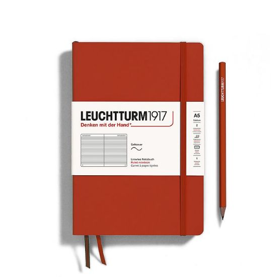 Poza cu CAIET A5 DICTANDO COPERTA FLEXIBILA ROSU INCHIS LEUCHTTURM
