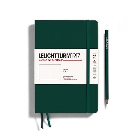 Poza cu CAIET A5 VELIN COPERTA FLEXIBILA VERDE PADURE LEUCHTTURM
