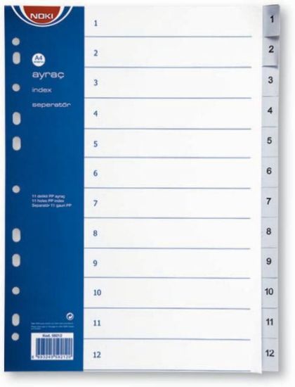 Poza cu SEPARATOARE INDEX PLASTIC 1-12 NOKI