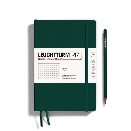 Poza cu CAIET A5 PUNCTAT COPERTA FLEXIBILA VERDE PADURE LEUCHTTURM