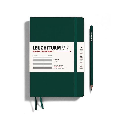 Poza cu CAIET A5 DICTANDO COPERTA FLEXIBILA VERDE PADURE LEUCHTTURM