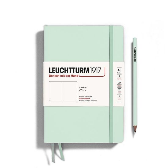 Poza cu CAIET A5 VELIN COPERTA FLEXIBILA VERDE MENTA LEUCHTTURM