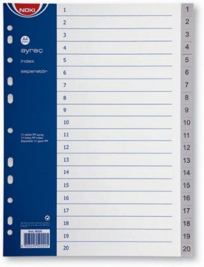 Poza cu SEPARATOARE INDEX PLASTIC 1-20 NOKI