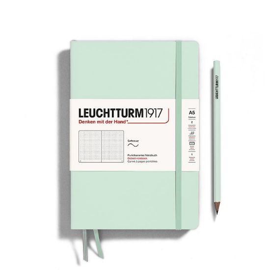 Poza cu CAIET A5 PUNCTAT COPERTA FLEXIBILA VERDE MENTA LEUCHTTURM