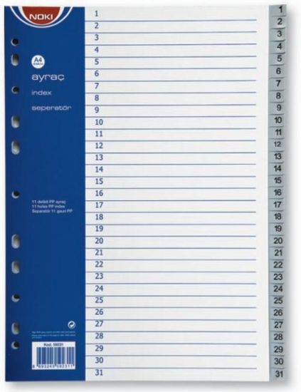 Poza cu SEPARATOARE INDEX PLASTIC 1-31 NOKI