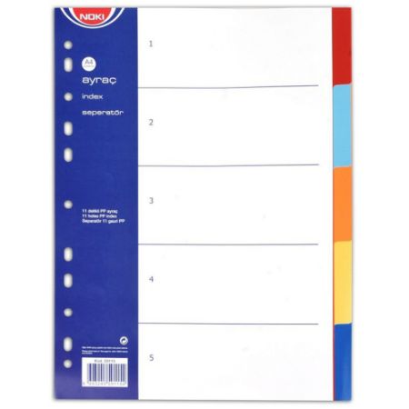 Poza cu SEPARATOARE INDEX PLASTIC 5 CULORI NOKI