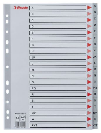 Poza cu SEPARATOARE INDEX PLASTIC A-Z ESSELTE