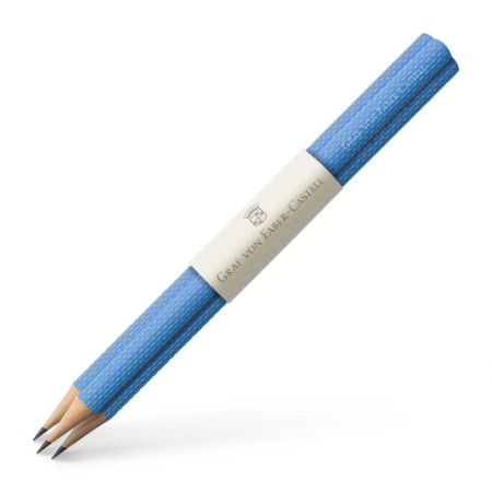 Poza cu SET 3 CREIOANE GRAFIT GUILLOCHE BLEU GULF GRAF VON FABER-CASTELL