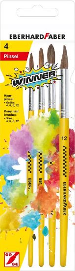 Poza cu SET 4 PENSULE NR. 4/6/8/12 VARF ROTUND EBERHARD FABER