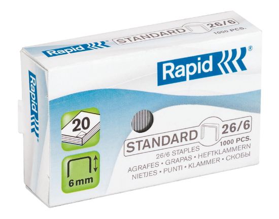 Poza cu CAPSE 26/6 20 COLI 1000/CUT STANDARD RAPID