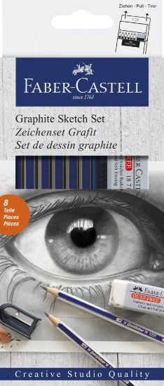 Poza cu SET 6 CREION GRAFIT DIVERSE TARII GOLDFABER+ RADIERA+ASCUTITOARE