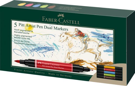 Poza cu PITT ARTIST PEN DUAL MARKER SET 5 BUC FABER-CASTELL