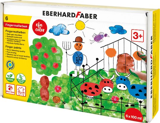 Poza cu SET PICTURA CU DEGETELE 6 CULORI 100ML EBERHARD FABER