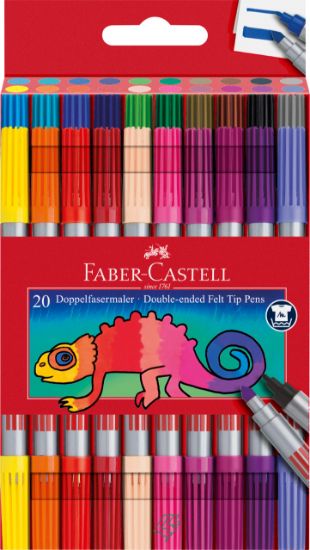 Poza cu CARIOCA 20 CULORI 2 CAPETE FABER-CASTELL