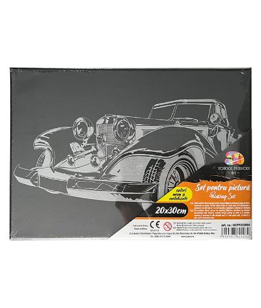 Poza cu PANZA PREDESENATA PE SASIU NEAGRA 20*30CM MASINA SF ART PIGNA