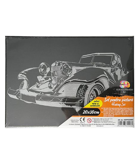Poza cu PANZA PREDESENATA PE SASIU NEAGRA 20*30CM MASINA SF ART PIGNA