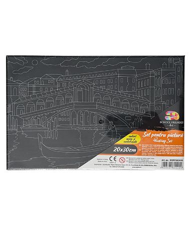 Poza cu PANZA PREDESENATA PE SASIU NEAGRA 20*30CM VENETIA SF ART PIGNA