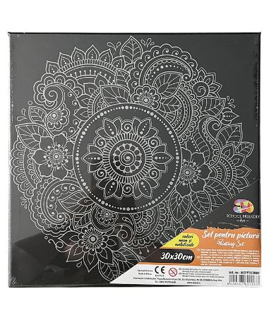 Poza cu PANZA PREDESENATA PE SASIU NEAGRA 30*30CM MANDALE SF ART PIGNA