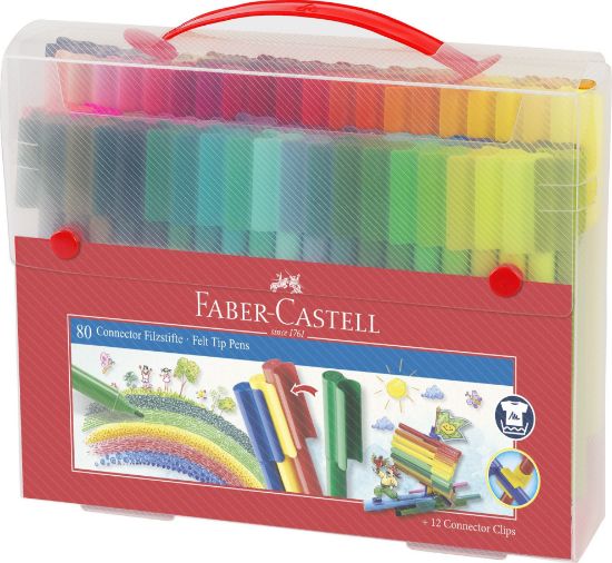 Poza cu CARIOCA 80 CULORI CONNECTOR CUT CADOU FABER-CASTELL