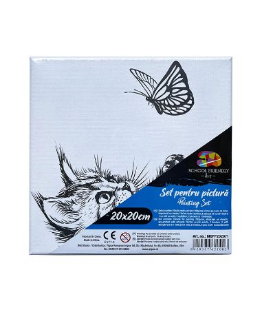 Poza cu PANZA PREDESENATA PE SASIU 20*20CM PISICA SF ART PIGNA