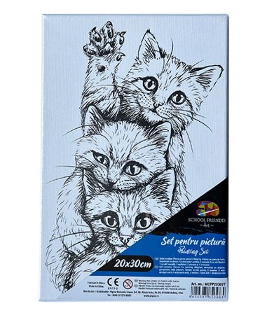 Poza cu PANZA PREDESENATA PE SASIU 20*30CM PISICI SF ART PIGNA