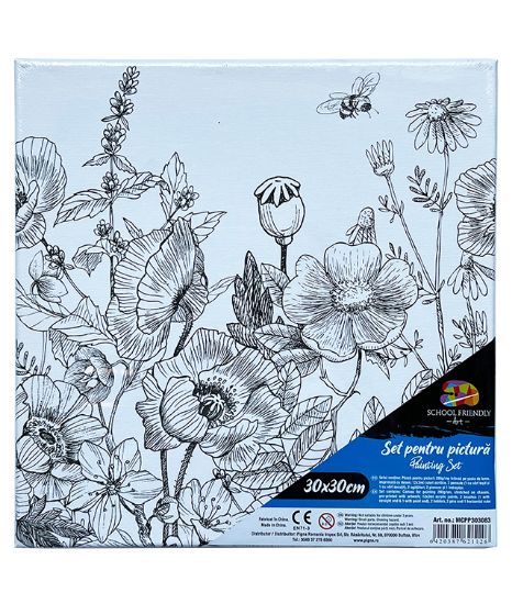 Poza cu PANZA PREDESENATA PE SASIU 30*30CM FLORI SF ART PIGNA