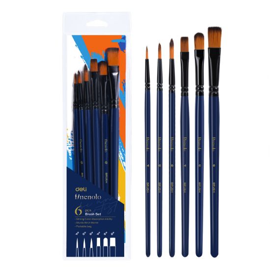 Poza cu SET 6 PENSULE PROFESIONALE SOFT 3 VF ROTUND, 3 VF TESIT 4, 6, 8 DELI