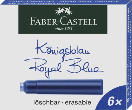 Poza cu CARTUSE CERNEALA MICI ALBASTRE 6 BUC/CUTIE FABER-CASTELL