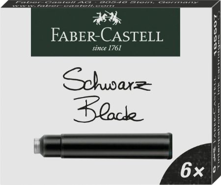 Poza cu CARTUSE CERNEALA MICI NEGRE 6 BUC/CUTIE FABER-CASTELL
