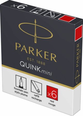 Poza cu CARTUSE CERNEALA MICI ROSII 6/CUTIE PARKER