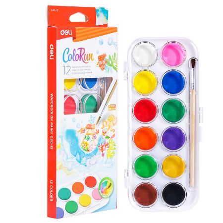 Poza cu ACUARELE 12 CULORI 28MM ECONOMY DELI