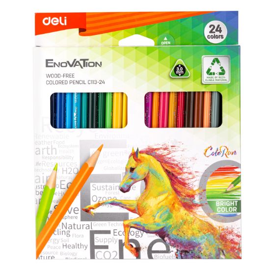 Poza cu CREIOANE COLORATE PLASTIC 24 CULORI DELI